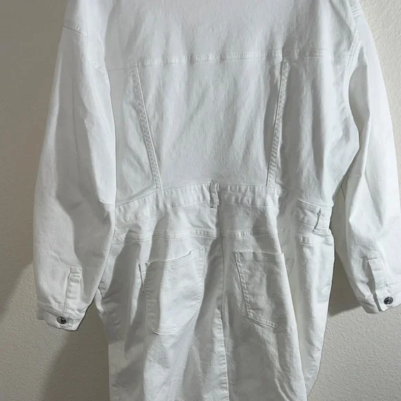 Eloquii women’s dress Sz 18 Oversized Denim Midi white baddie - Picture 11 of 12